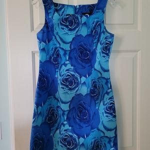 Blue floral dress, size 11/12